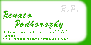 renato podhorszky business card